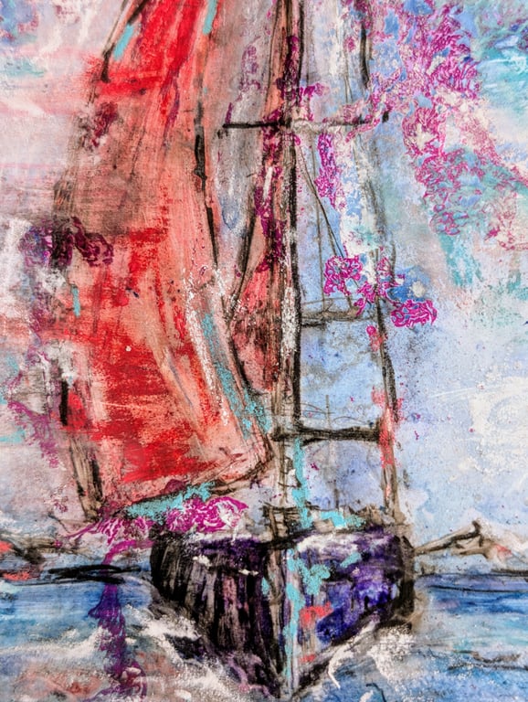 Original Artwork. Sailing. (A4)