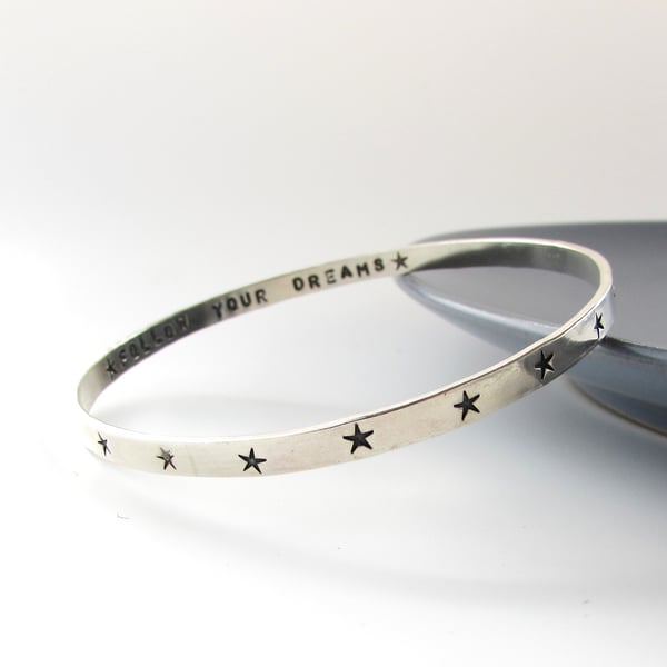 Silver Star Personalised Bangle