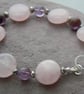 Sterling silver, Rose Quartz & Rutilated Quartz bracelet - Image 3