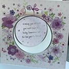 Beautiful layered floral circle aperture birthday card