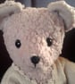 Collectable 14 inch teddy bear 'Mallow' cotton fleece with linen paws - Image 5