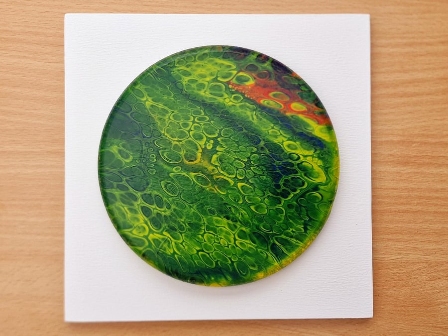 18.5cm x 18.5cm acrylic pour painting wall plaque