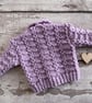 Hand Knitted Baby Girl Cardigan Set – Heather Pink 0–3 Months - Image 6