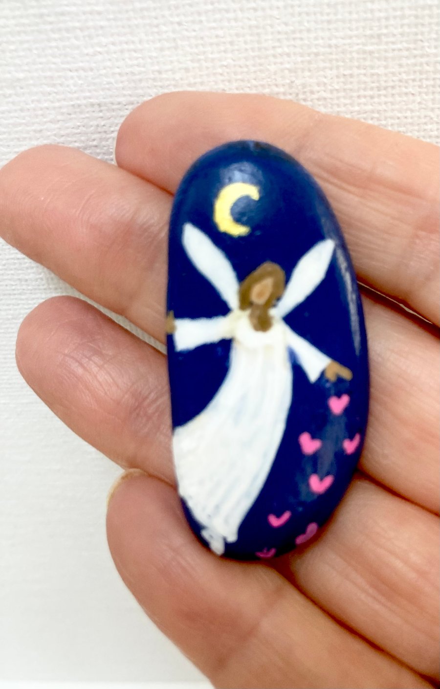 Pocket Guardian Angel Hand Painted Stone Emotio... - Folksy