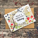 Plantable Seed Paper Birthday Card, Blank Inside,Woodland Theme greeting card