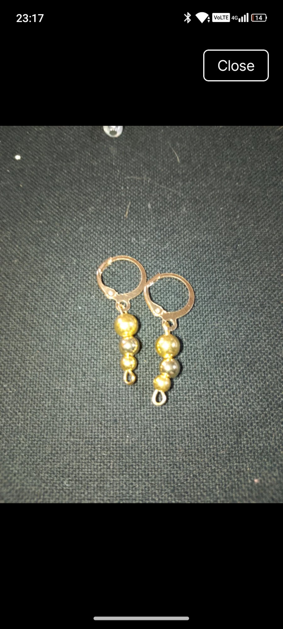 Handmade Gold plated Huggie earrings with beads