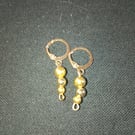 Handmade Gold plated Huggie earrings with beads