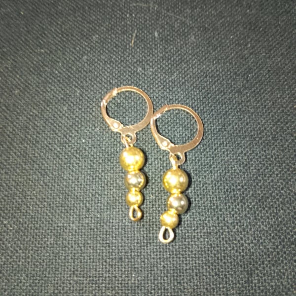 Handmade Gold plated Huggie earrings with beads
