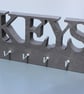 Wooden "KEYS" Wall-Mounted Key Rack – Pine with Brass Hooks - Image 2