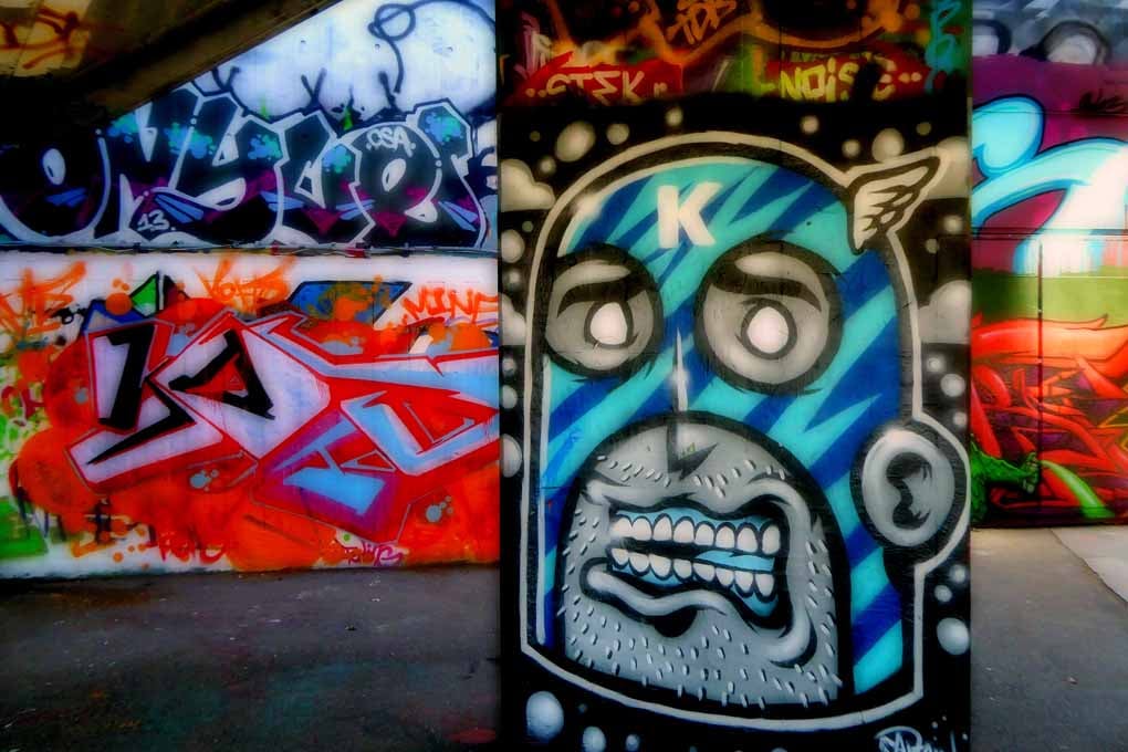 Southbank Skate Park Graffiti Street Art London 18"x12" Print