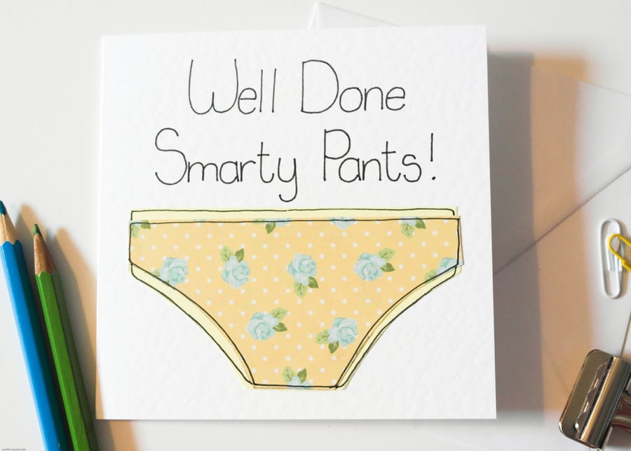 Exams congratulations greeting card,Limited edition smarty pants card for a girl