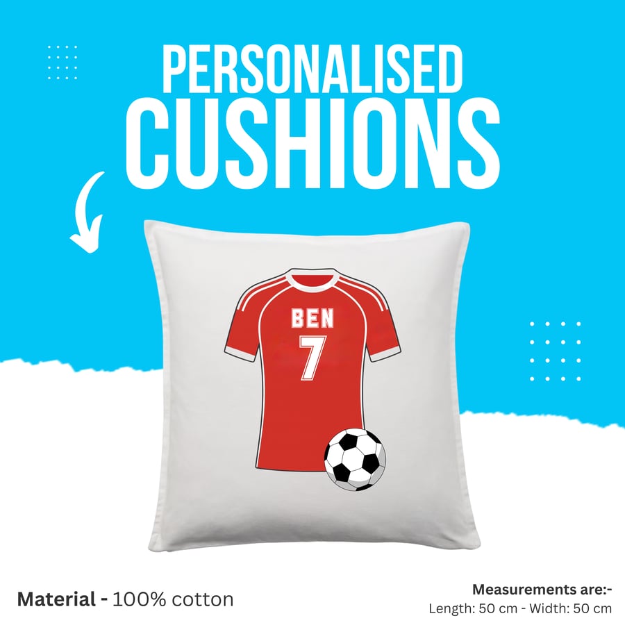 Personalised Football Cushion - Custom Football Design