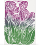 A4 Linocut Print of Tulips & Freesias. - Image 1