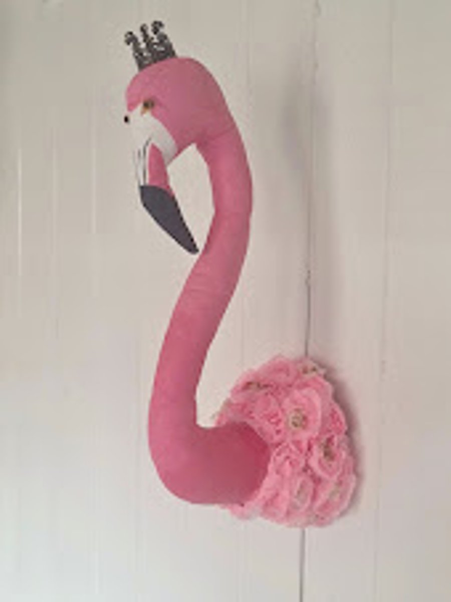 The rose queen handmade flamingo faux txidermy