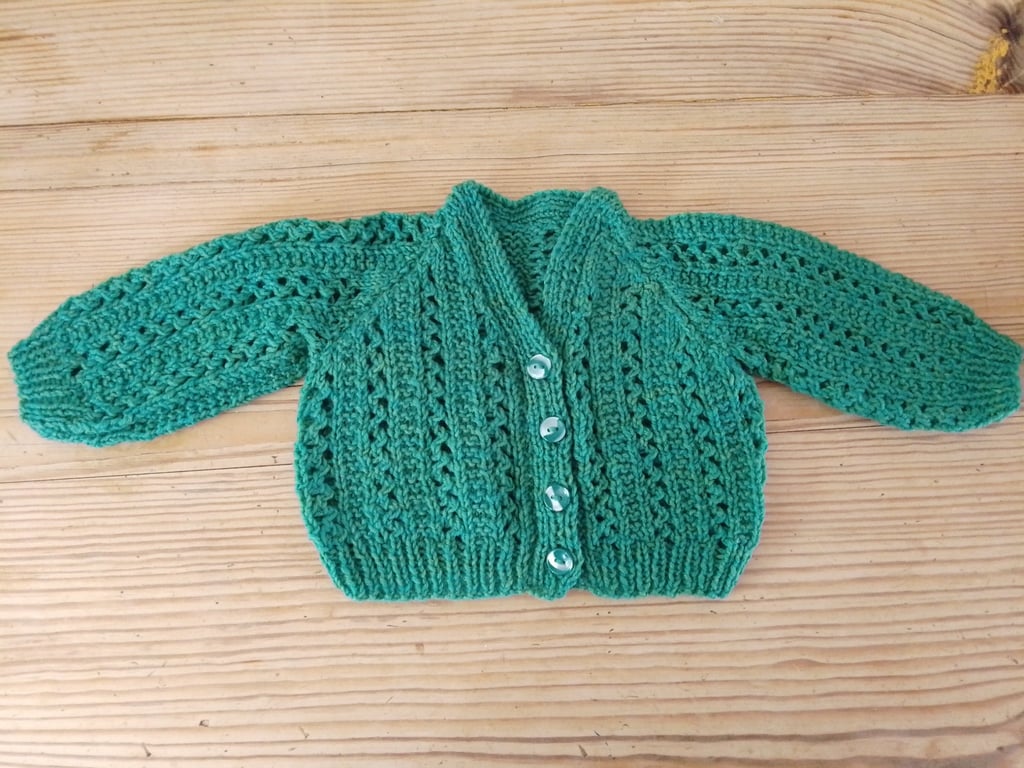 baby cardigan handmade for 0-3 months.