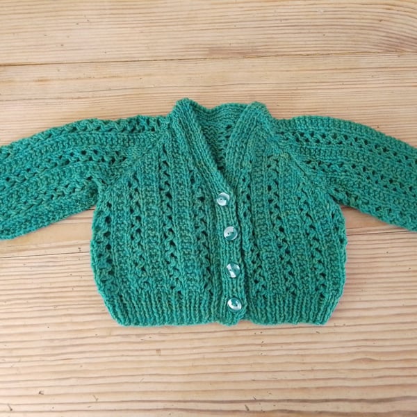 baby cardigan handmade for 0-3 months.