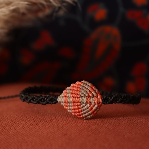 Autumn leaf bracelet Boho , hippie style  adjustable macrame bracelet 
