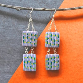  Bead Earrings- Handmade Polymer Clay Bead And Silver Earrings 