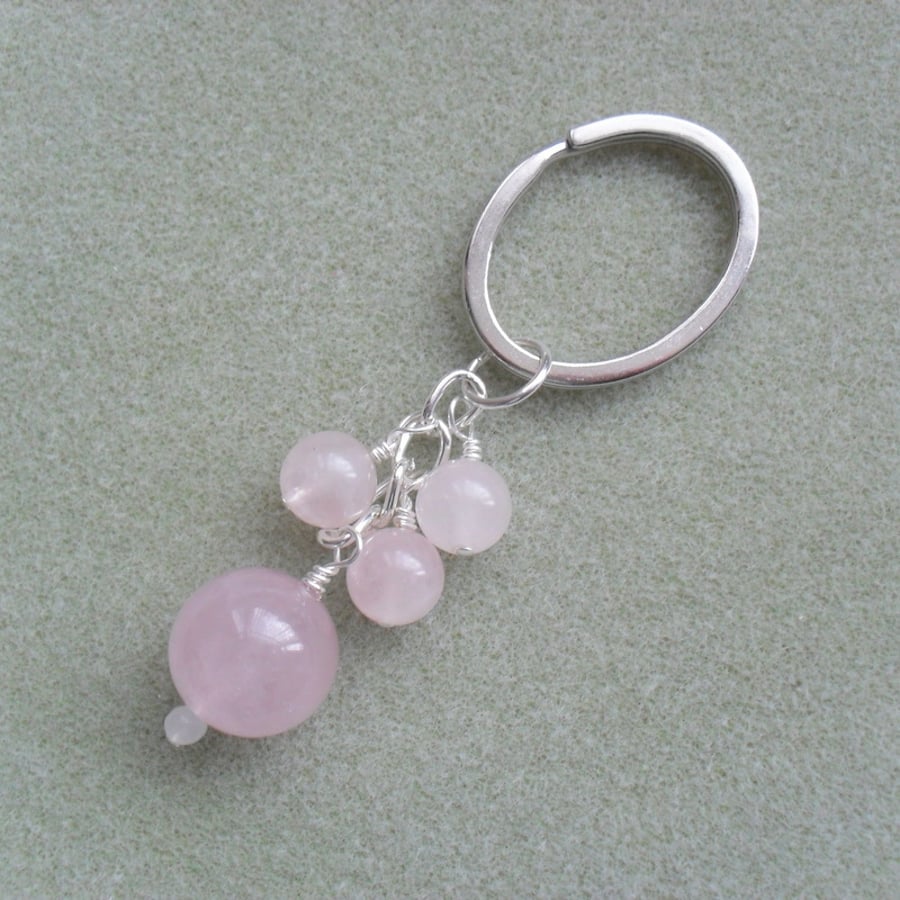 Rose Quartz Keyring Charm
