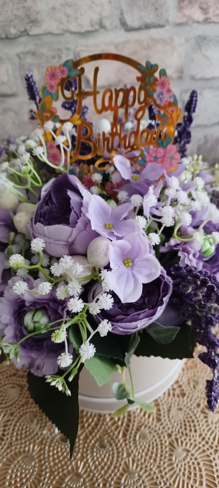 Pretty Lilac Birthday Hatbox