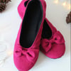 Ruby Red linen ladies slippers, ladies gifts, mum gifts, house shoes.
