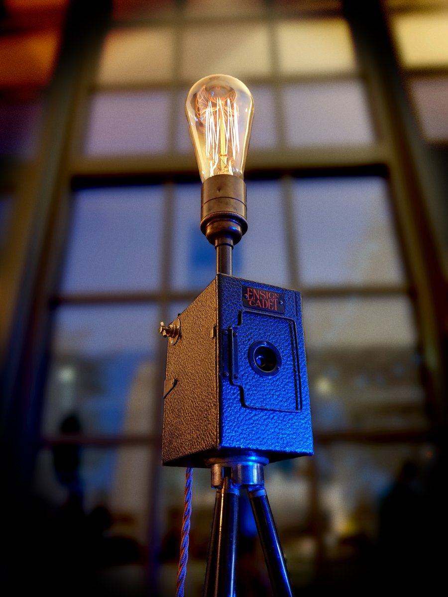 Upcycled Vintage Ensign Camera Edison Tripod Lamp