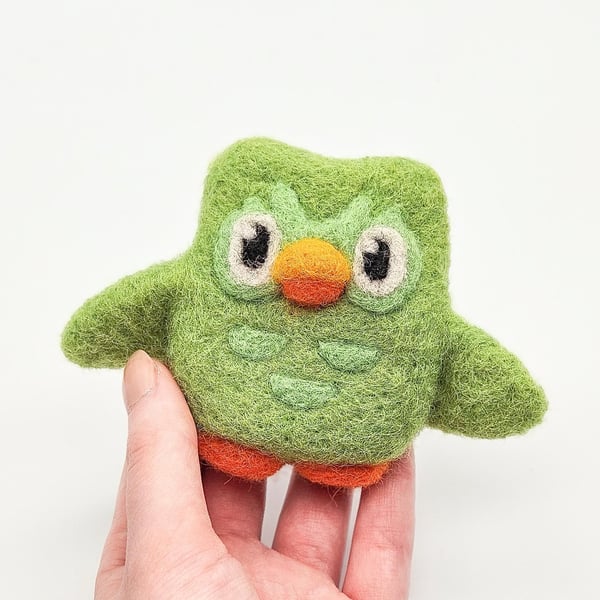 Woolly Duo - Owl Duolingo Needle Felted Handmade Decoration