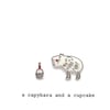 a capybara and a cupcake - handmade card