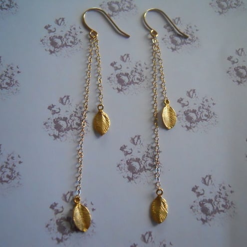  Dangerly gold leaf earrings