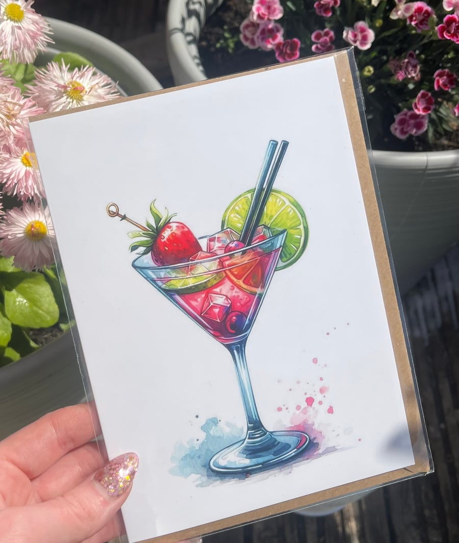 Cocktail Birthday card 