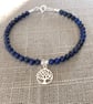 Lapis Lazuli Sterling Silver Tree of Life Charm Bracelet - Image 6