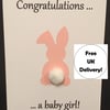 New Baby Card - Bunny Silhouette
