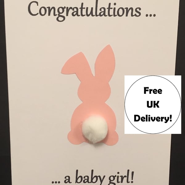 New Baby Card - Bunny Silhouette