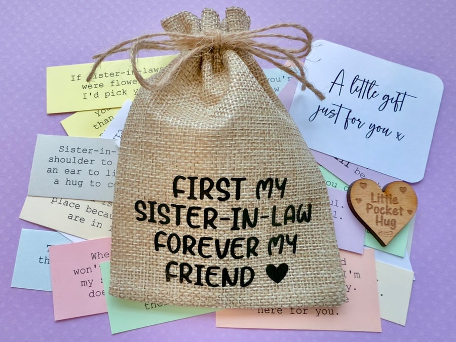 Sister In Law Keepsake Bag, 31 Quotes, Sentimental Present Gifts for Sisters