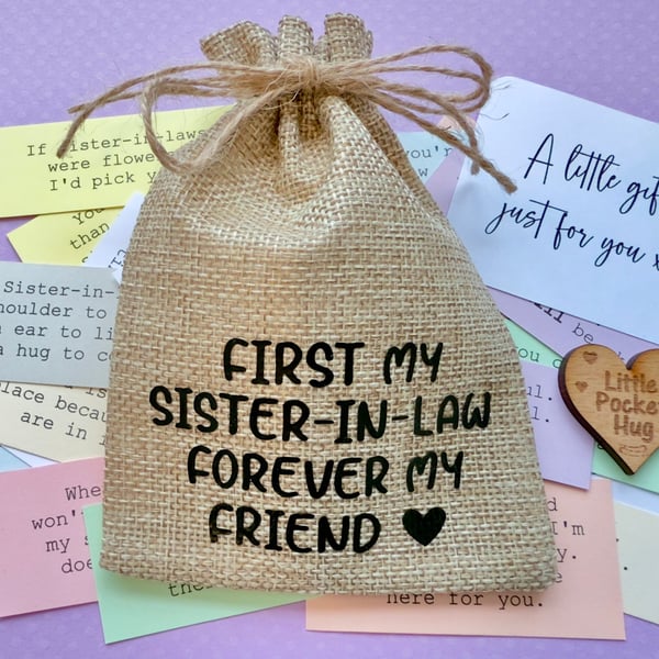 Sister In Law Keepsake Bag, 31 Quotes, Sentimental Present Gifts for Sisters