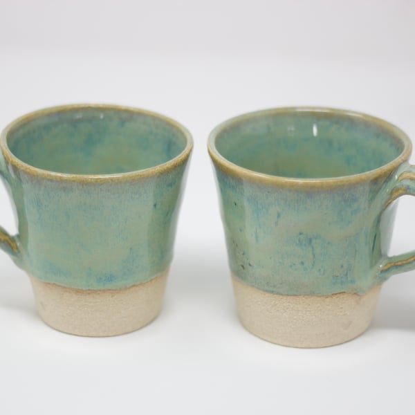 Turquoise textured clay cup