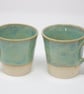 Turquoise textured clay cup - Image 1