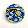 Brooch, Hand Embroidered abstract Van Gogh inspired design