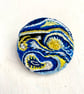 Brooch, Hand Embroidered abstract Van Gogh inspired design - Image 1