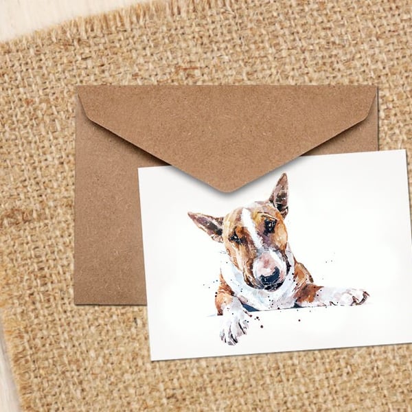 English Bull Terrier GreetingNote CardChristmas Card .English Bull Terrier cards