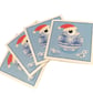 Pack of 4 Christmas Cards with Pysanka, bulk set of Ukrainian hatching egg cards - Image 1