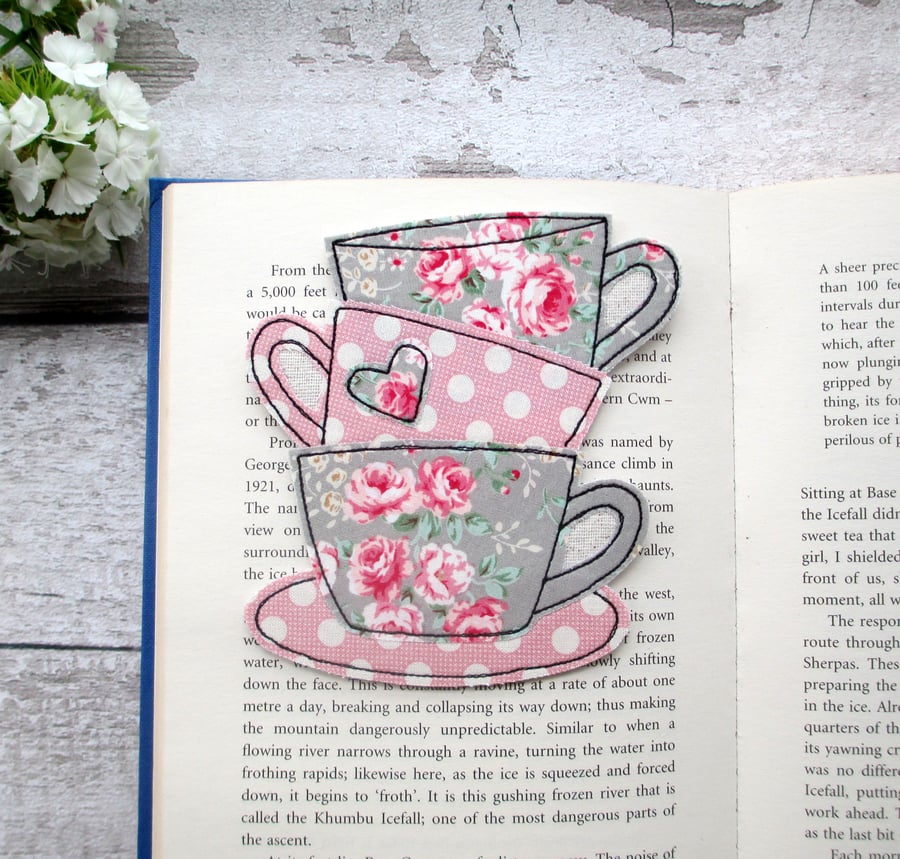 Bookmark, tea cup stack bookmark