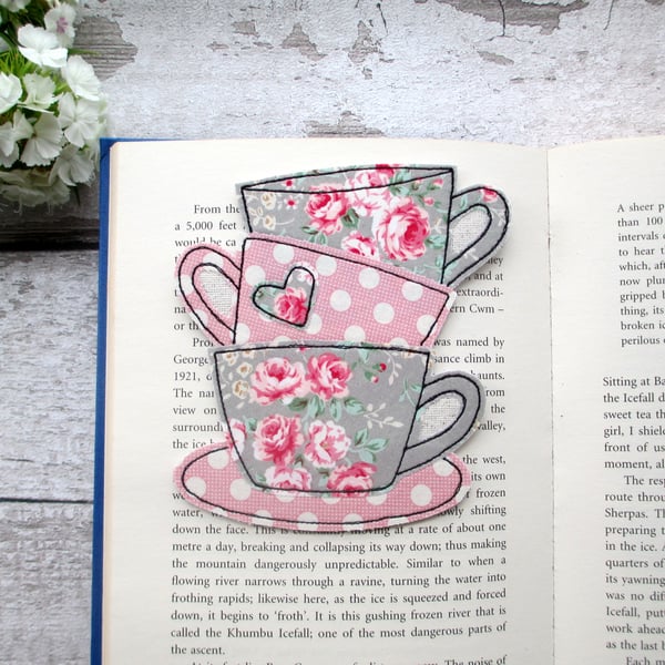 Bookmark, tea cup stack bookmark