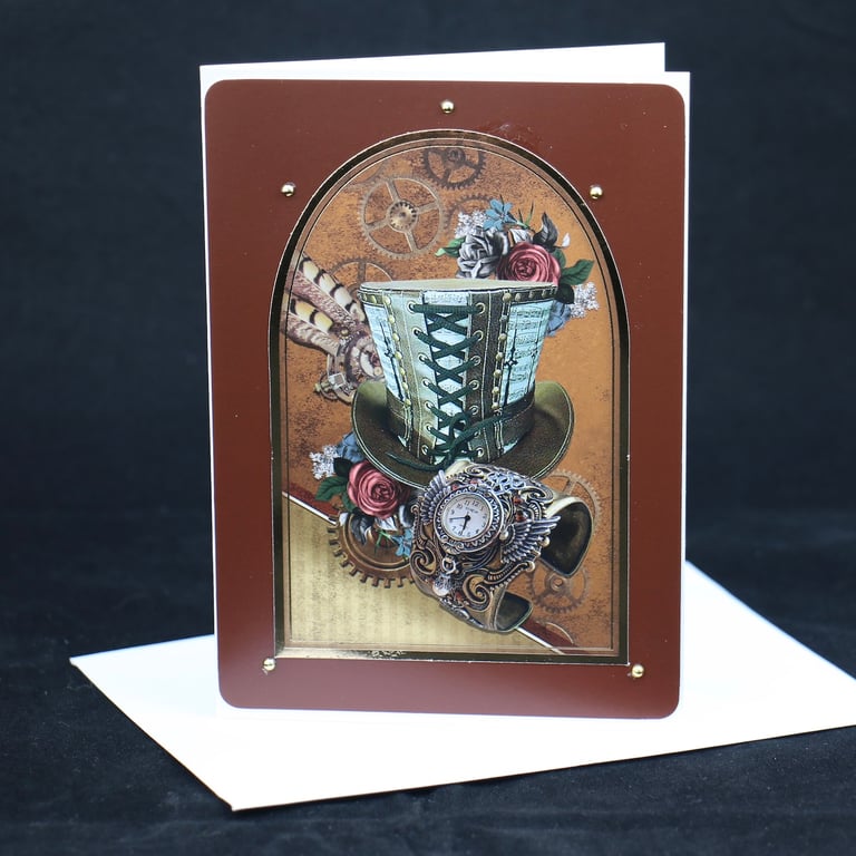 Top Hat Steam Punk greeting card