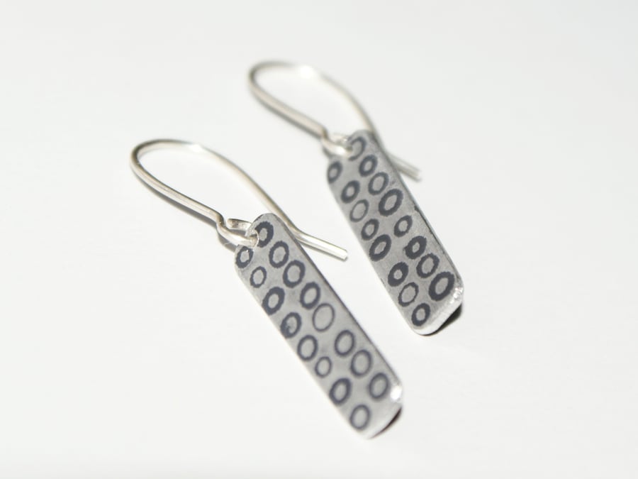 Grey oblong drop earrings