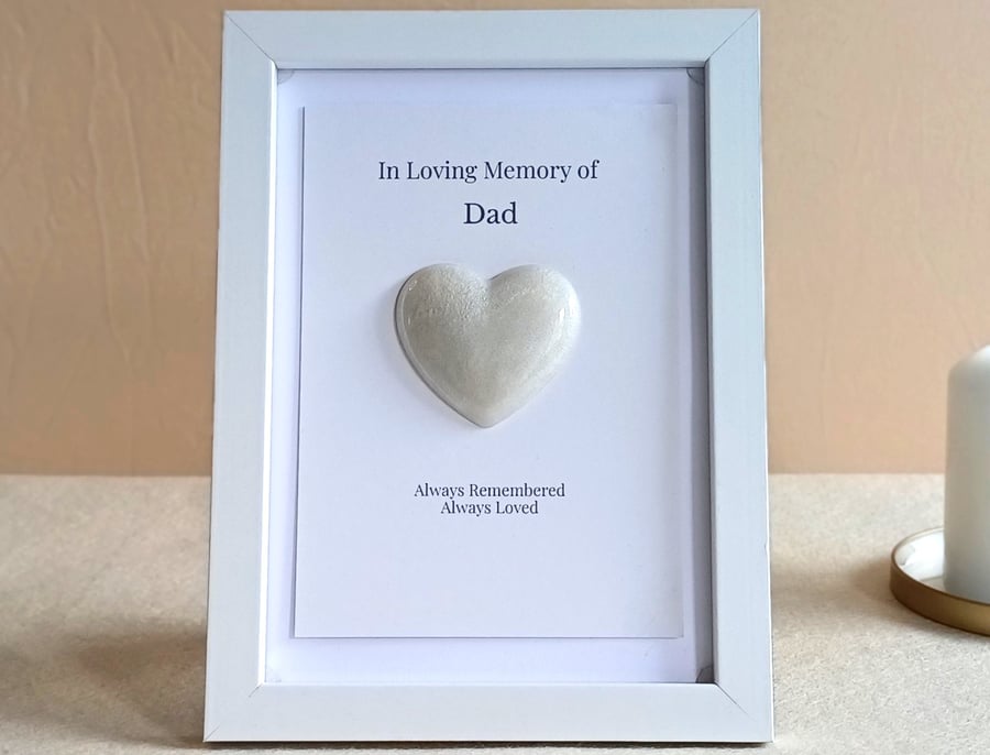 Personalised Memorial Heart Frame - In Loving Memory Keepsake