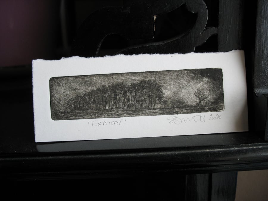 Tiny moody etching 'Exmoor'