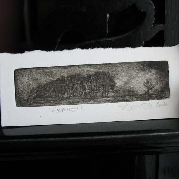 Tiny moody etching 'Exmoor'