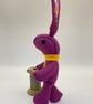 Raspberry Bunny the Little Hand Embroidered Felt Rabbit  - Image 6