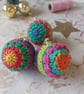 Crochet Christmas Bauble Decoration Set of 3